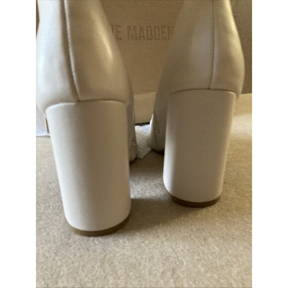 Steve Madden Women's Lynden Boot Sz 8.5 Bone New Square Toe 4" Block Heel Ankle - Picture 5 of 8